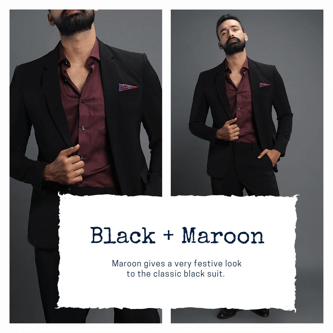 DARK BROWNISH GREY SUIT WITH SPORTS POCKET & MAROON WAISTCOAT – The Black  Lapel