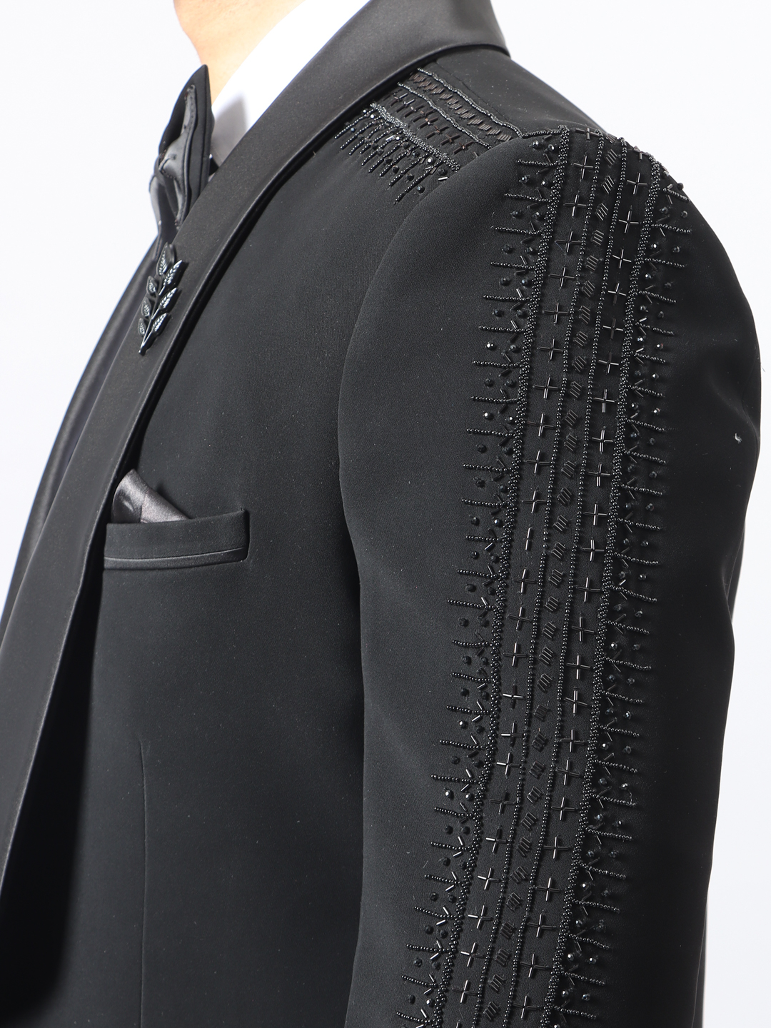 Black Shoulder Hand Embroidered Suit