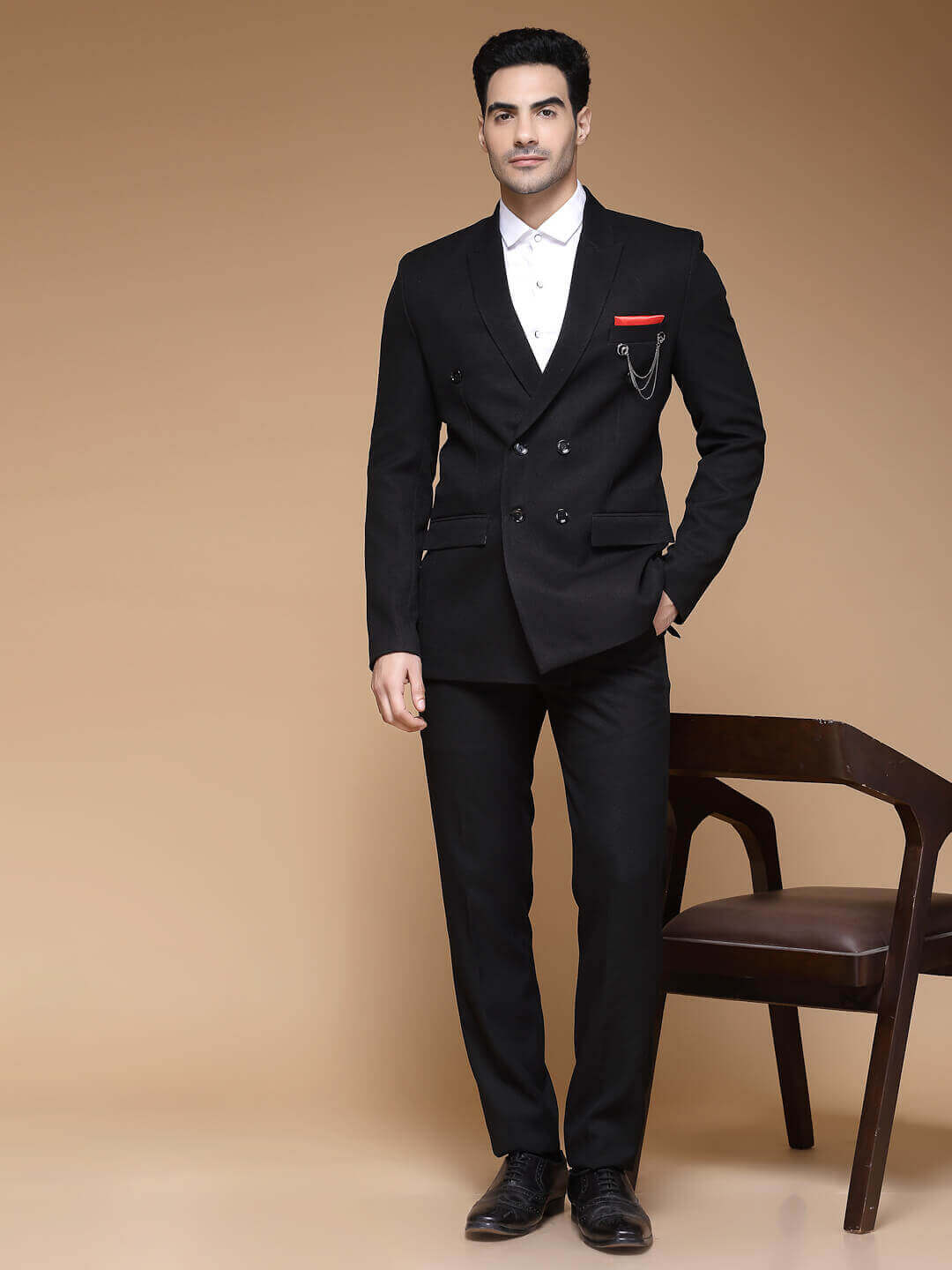Bold Black 6 Button Suit