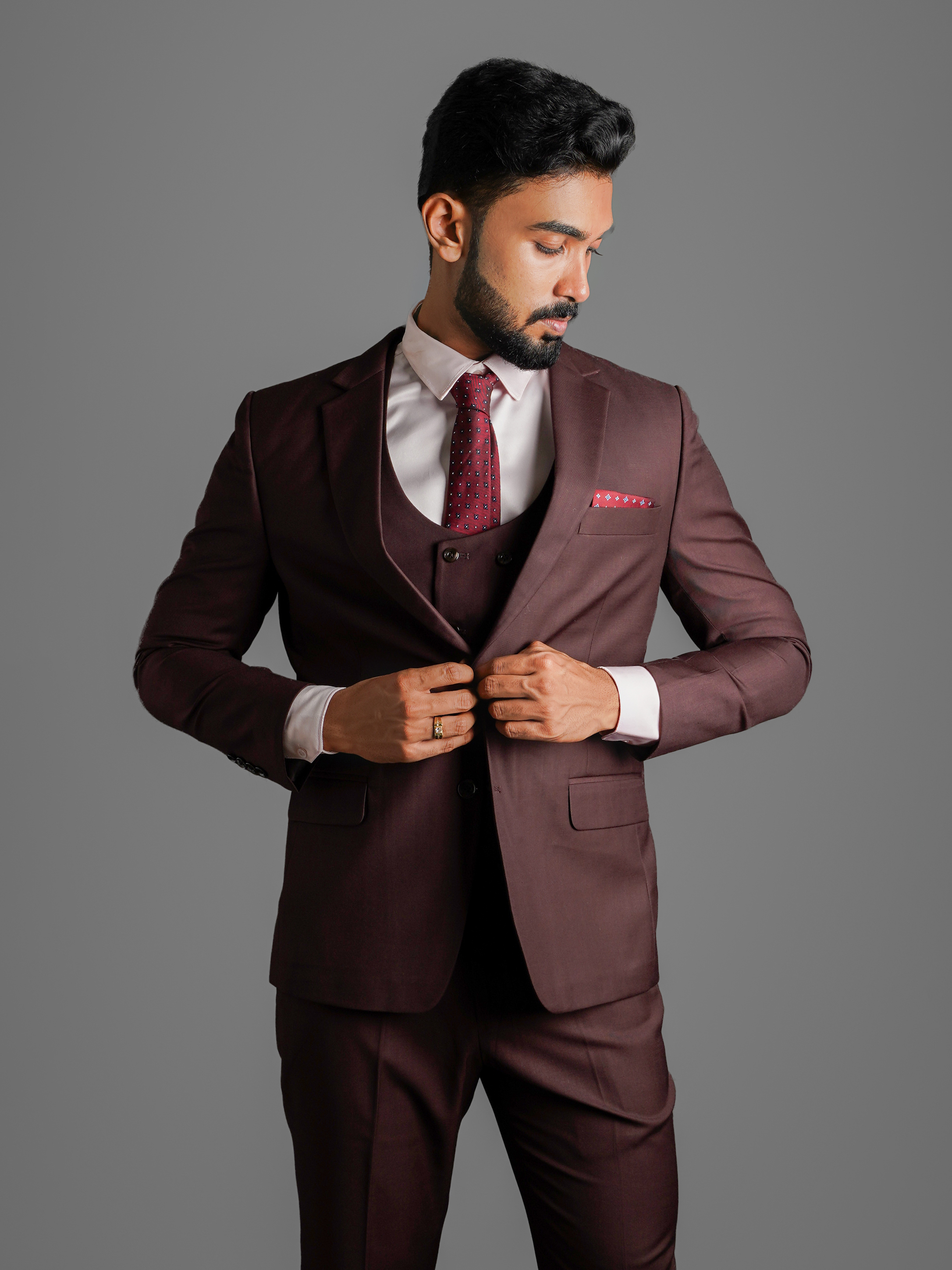 Dark Brown 3 Piece Suit