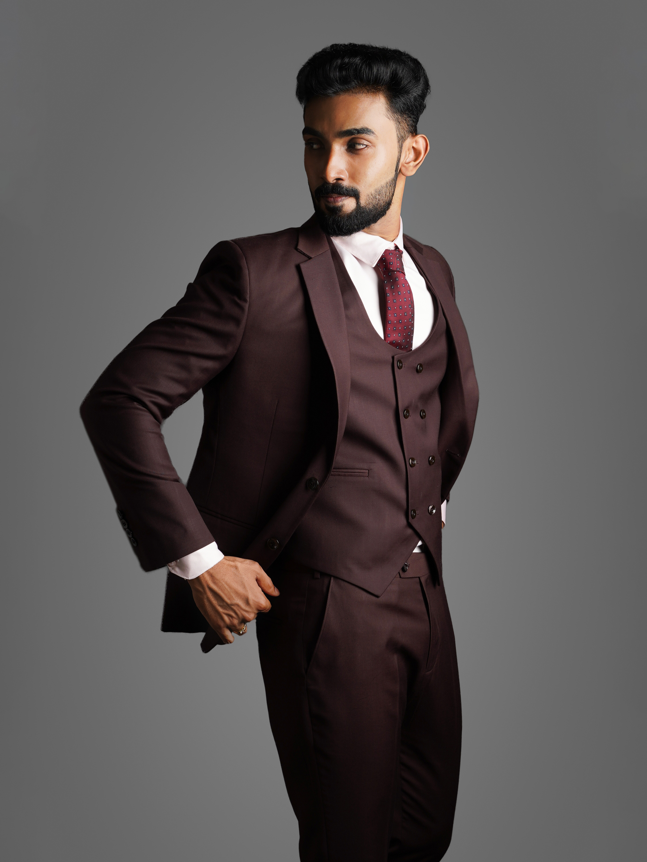 Dark Brown 3 Piece Suit