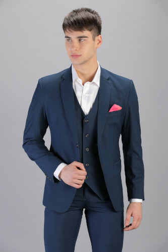 displaying image of Lycra Blue 3 Piece Suit