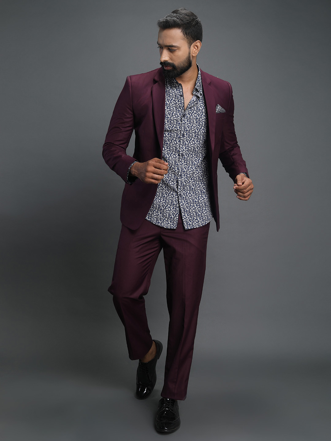 Maroon 2 Piece Suit
