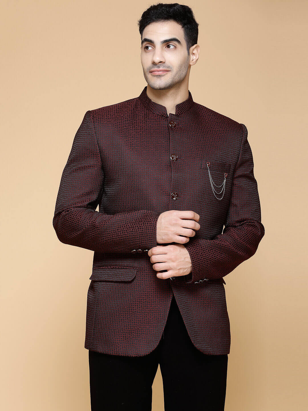Maroon Square Jodhpuri