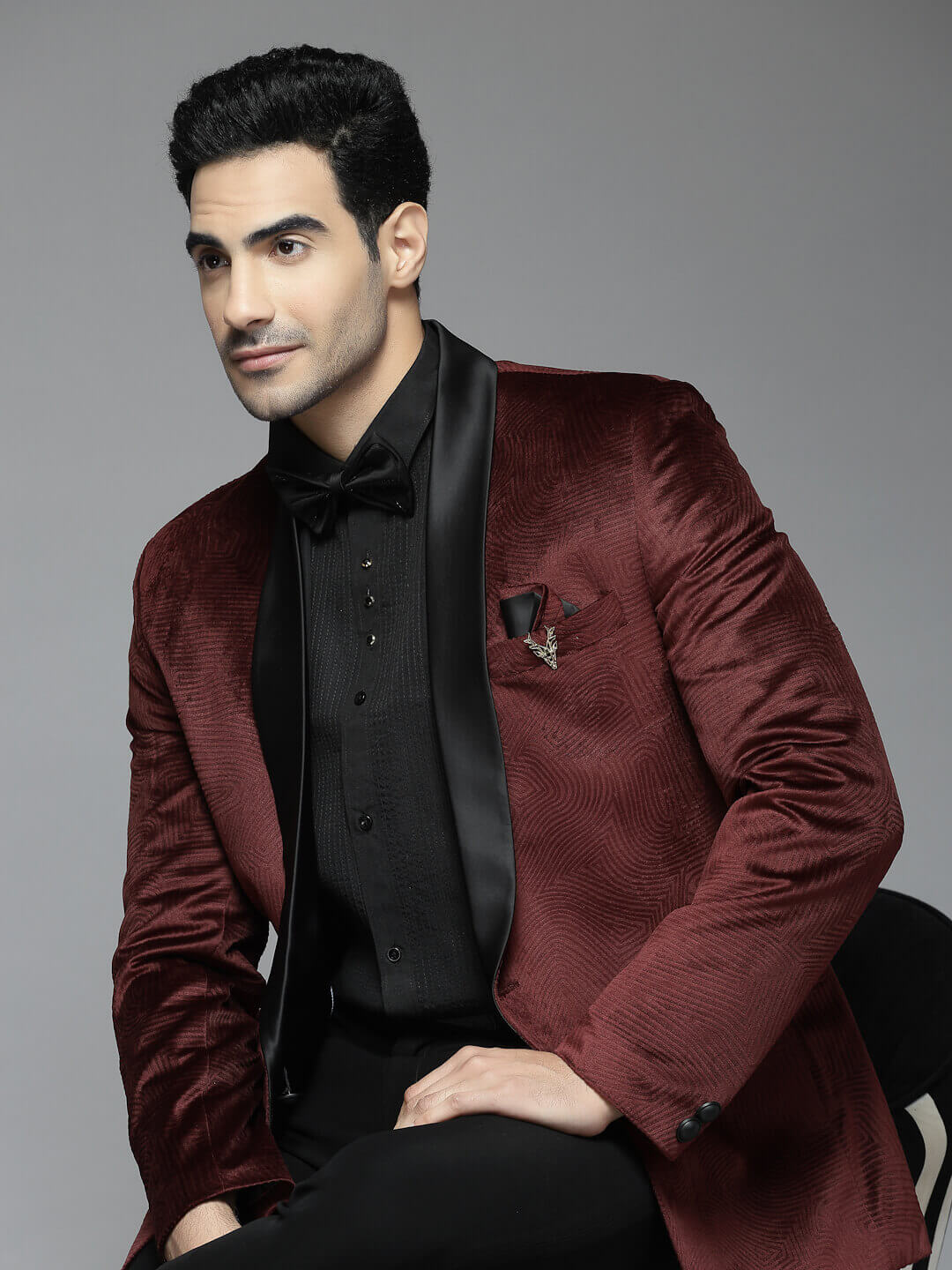 Maroon Velvet Design Tuxedo