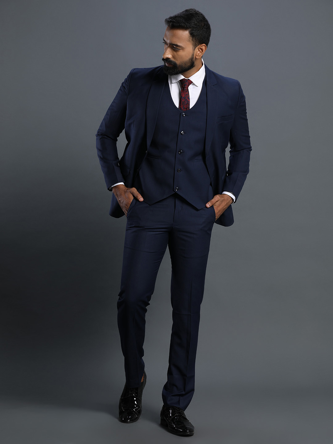 Navy Blue 3 Piece Suit