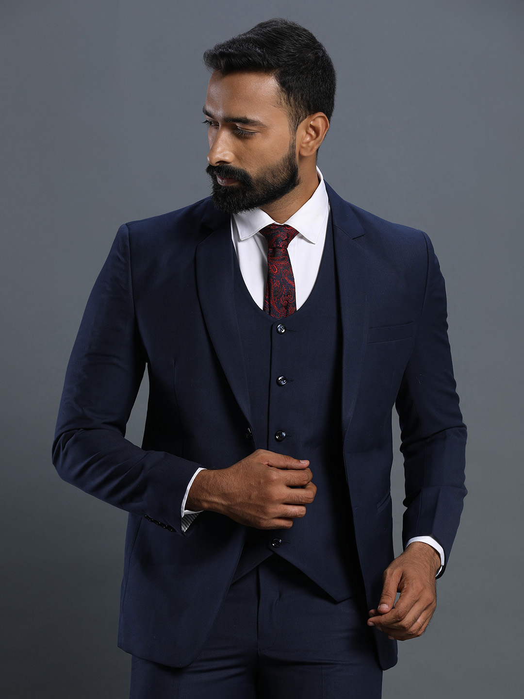 Navy Blue 3 Piece Suit