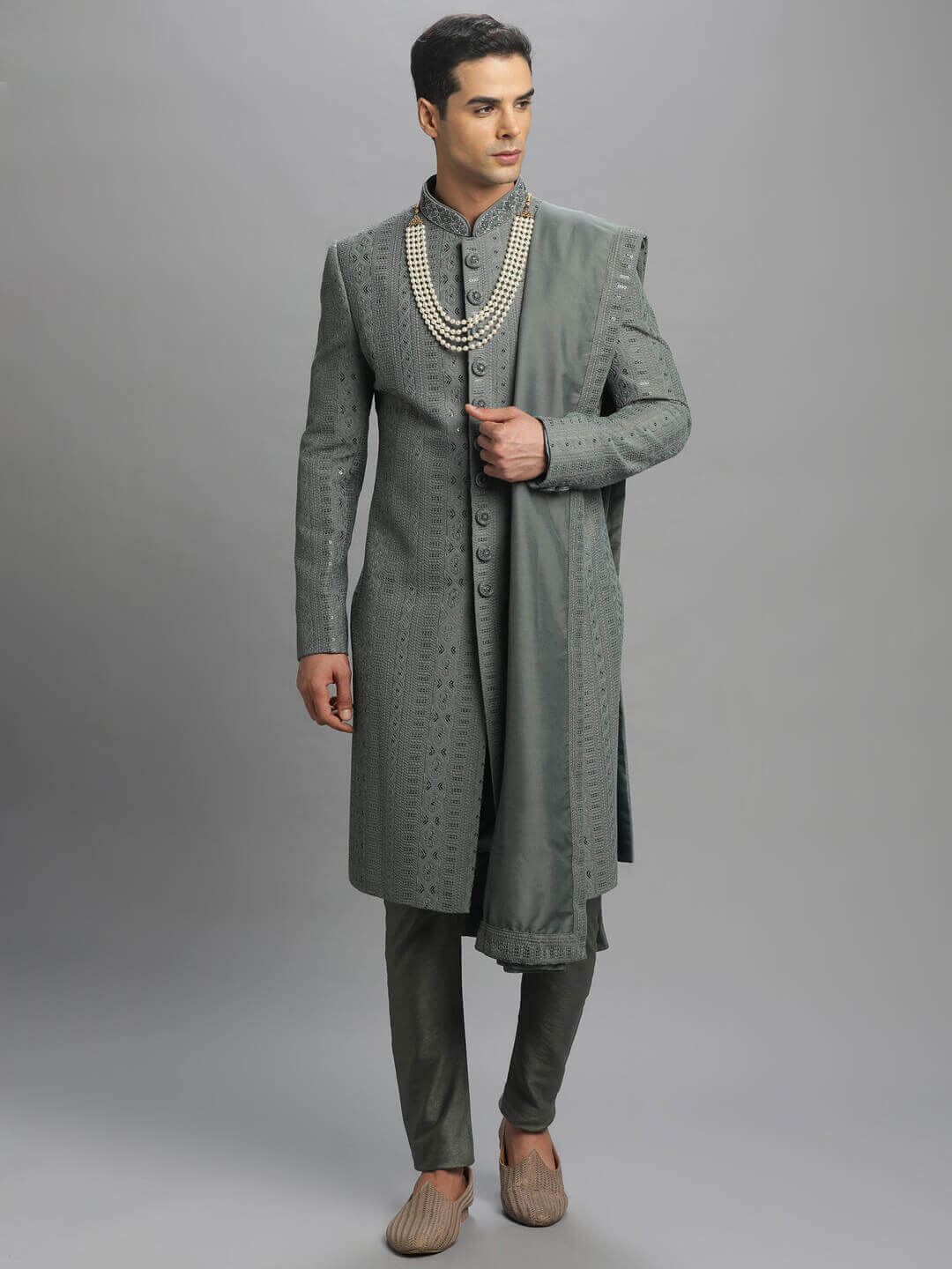 Pastel Green IndoWestern Sherwani