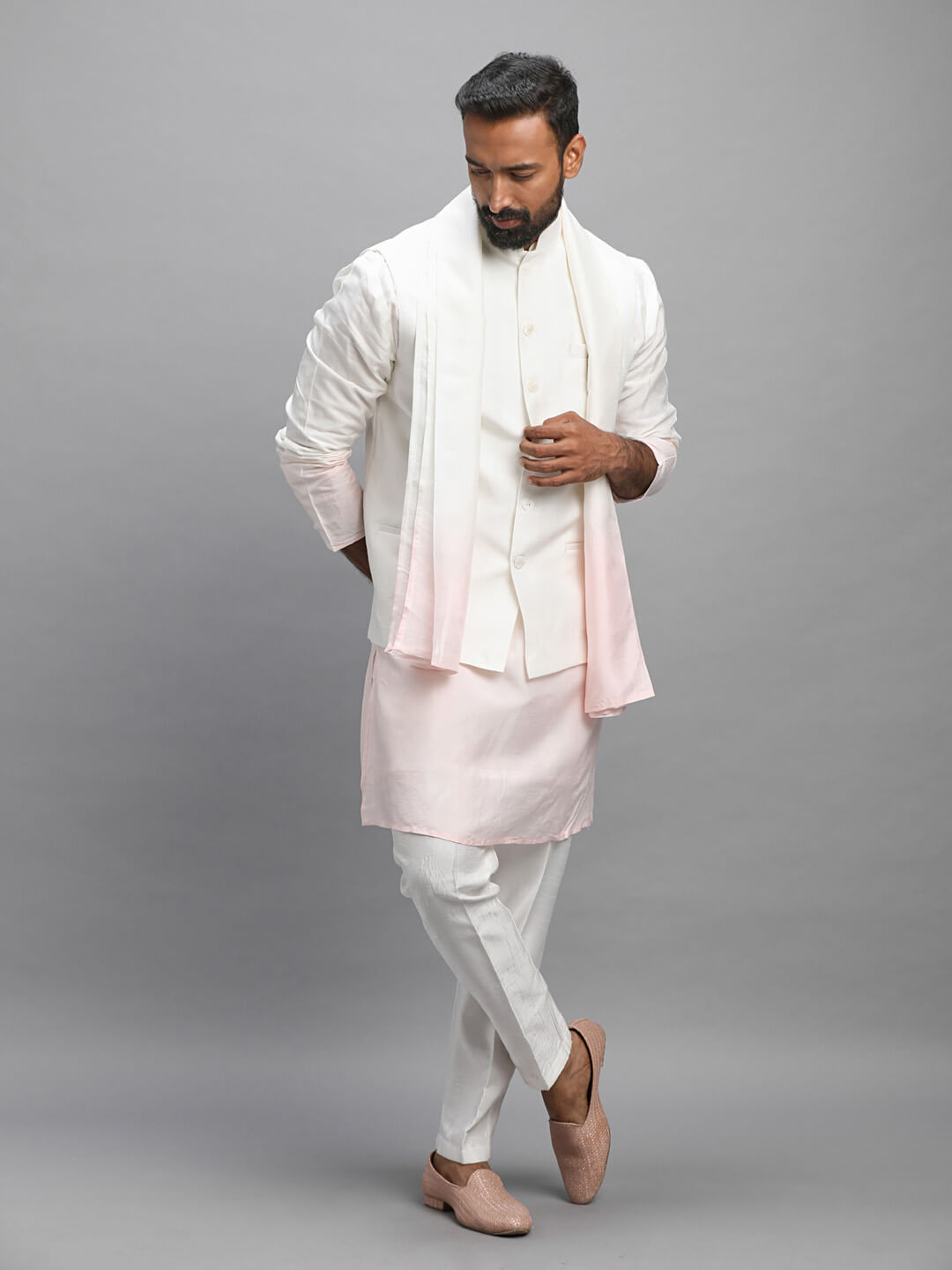 Pastel Pink Kurta Pyjama Dupatta Set