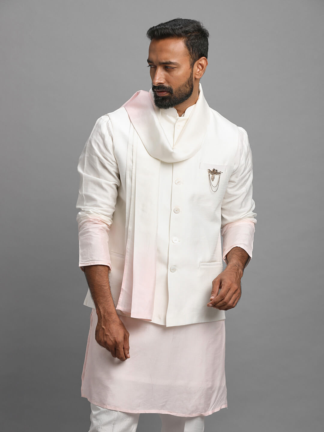 Pastel Pink Kurta Pyjama Dupatta Set