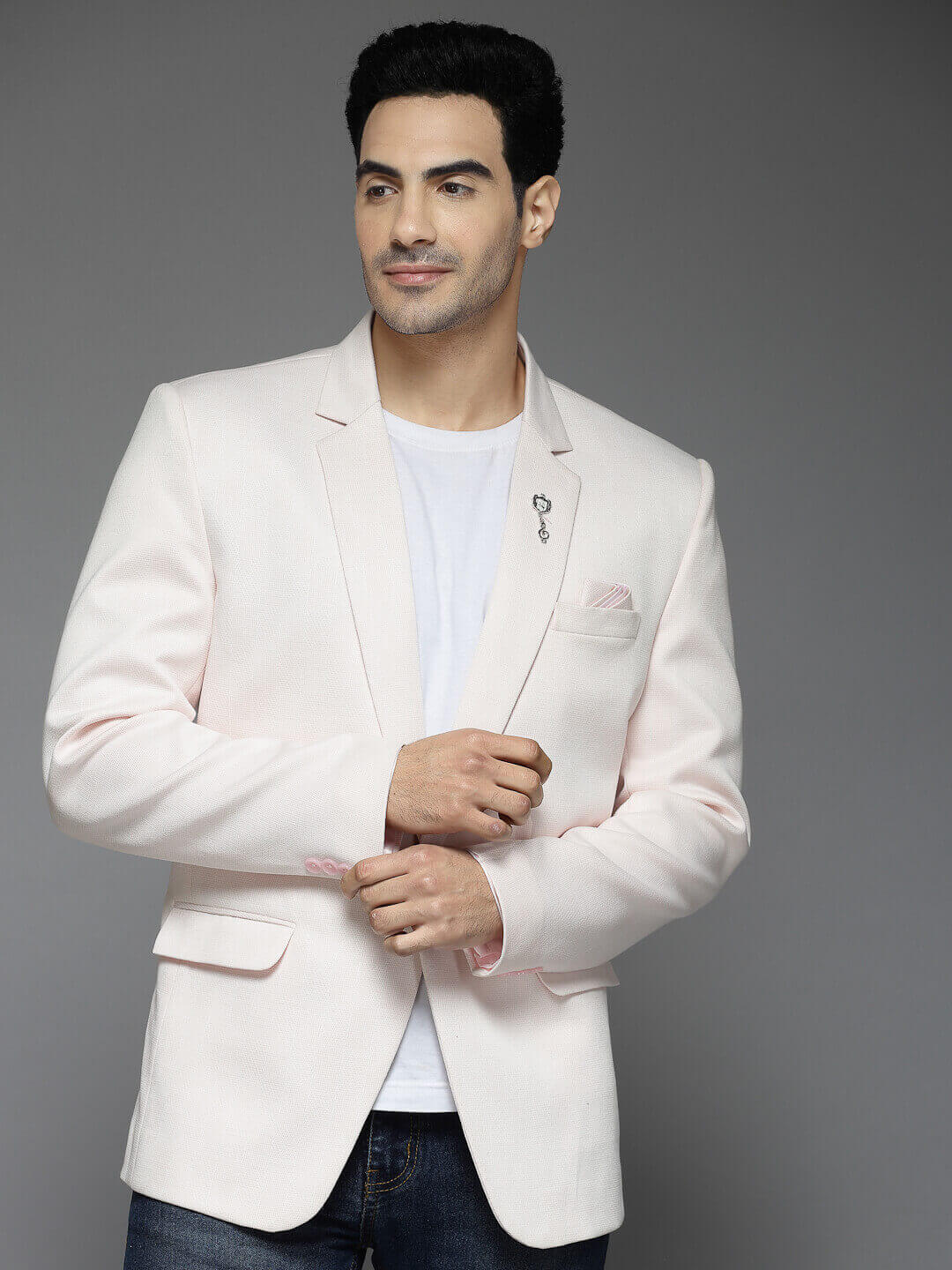 Pink Printed Blazer