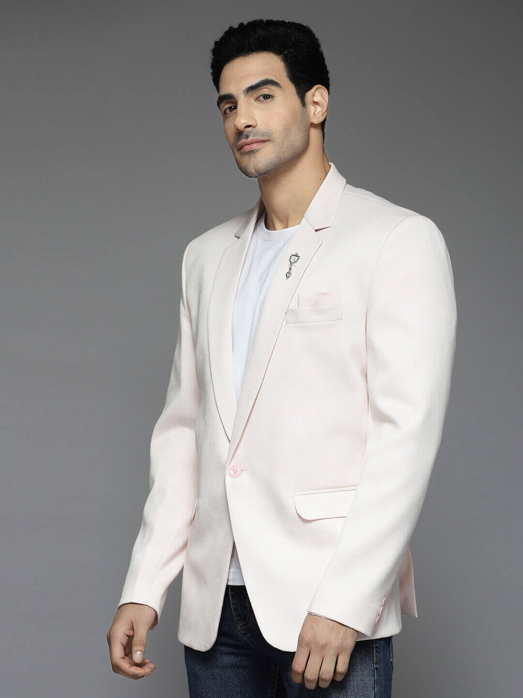 Pink Printed Blazer