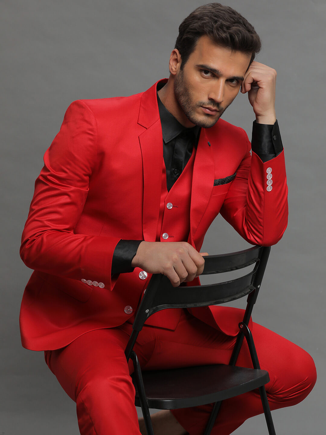 Red 3 Piece Suit