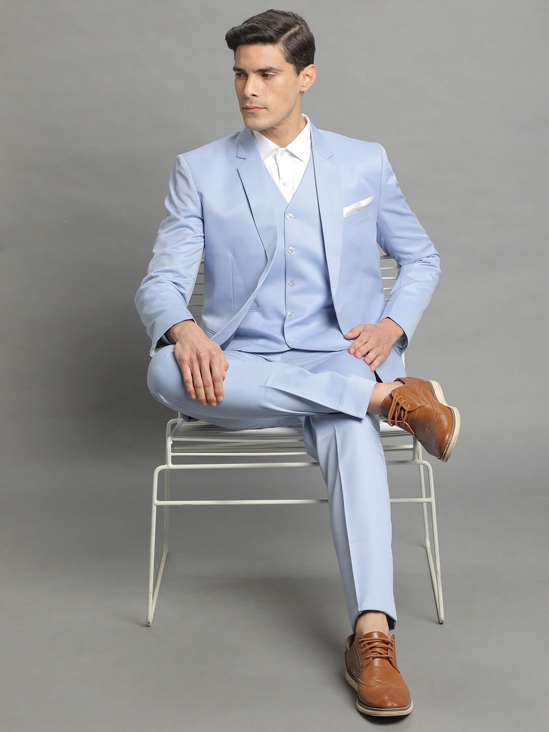 Sky Blue 3 Piece Suit