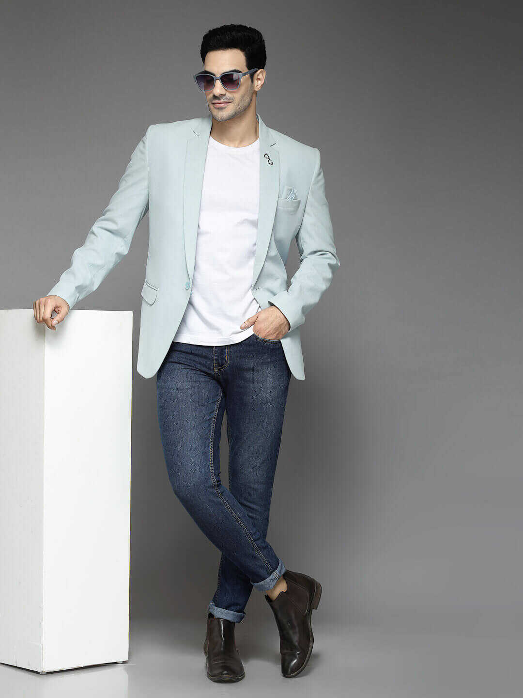 Sky Blue Twede Blazer